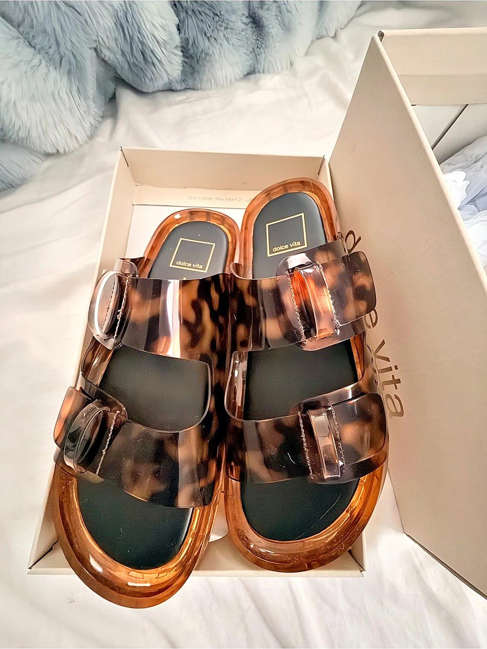 Dolce Vita Julisa Tortoise Vinyl Sandals US 8 NWT